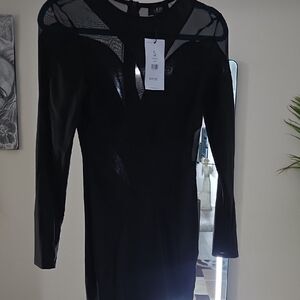 MESH CUTOUT MINI DRESS